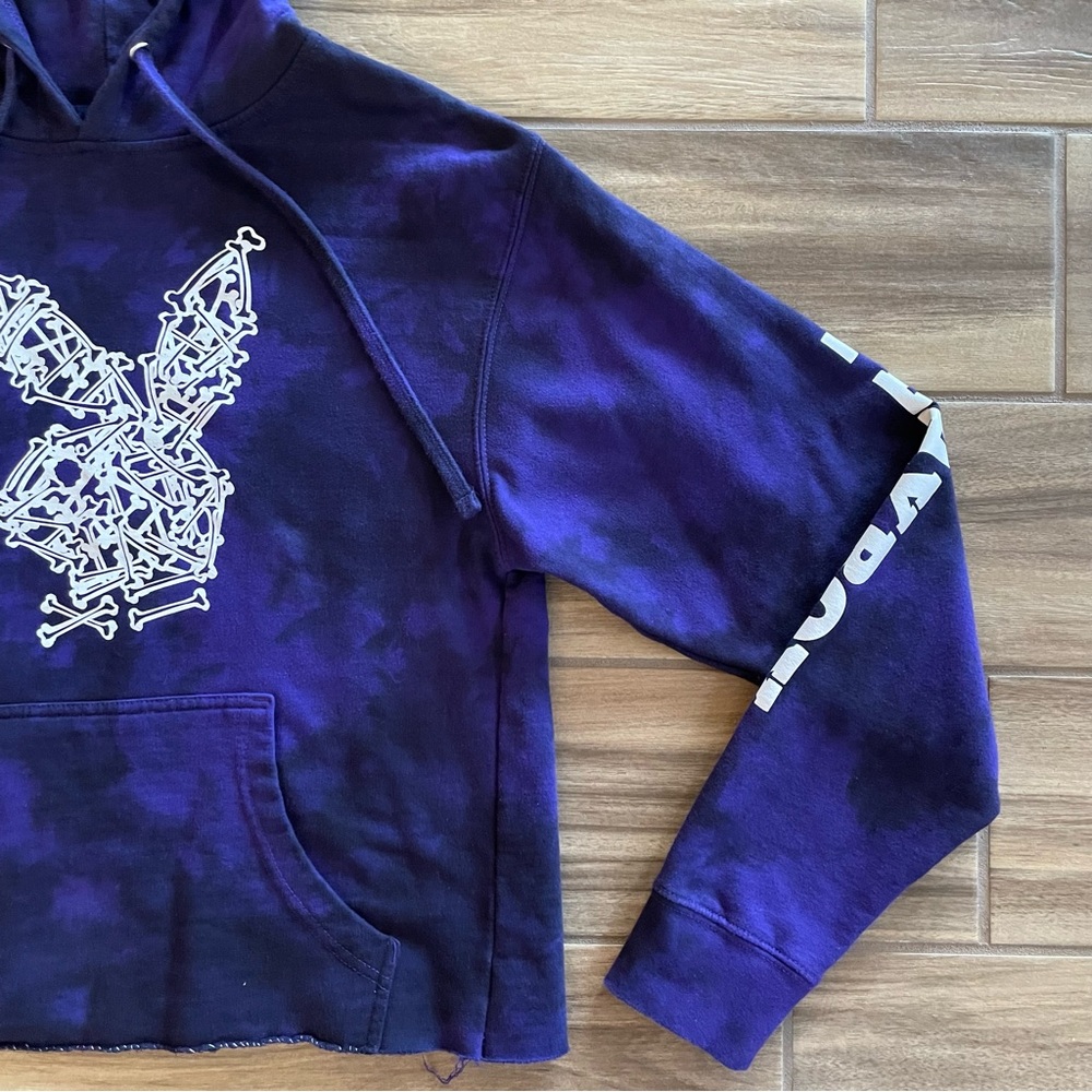 PLAYBOY Skeleton Rabbit Head Crop Hoodie Sz SMALL - Picture 6 of 10